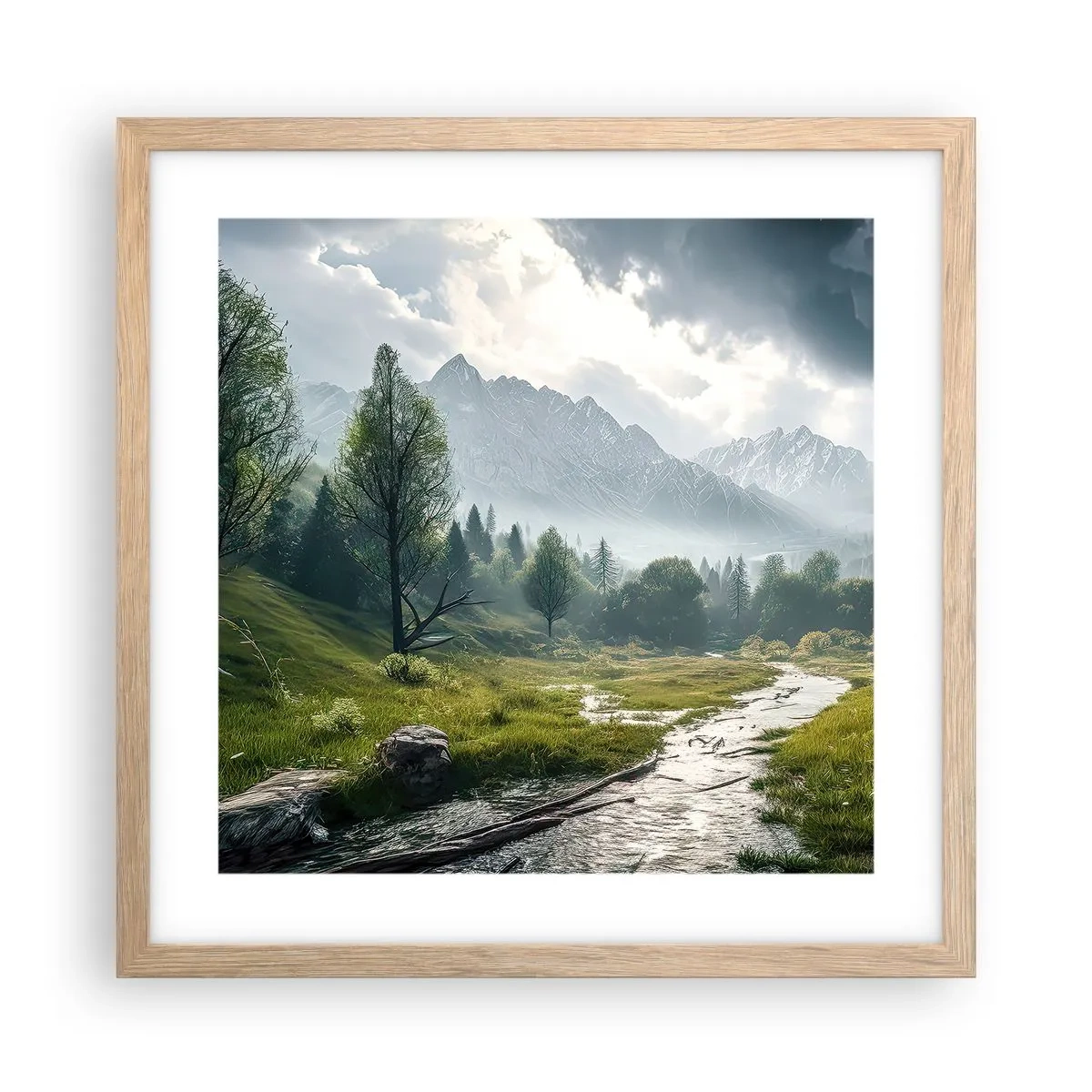 Plakat w ramie jasny dąb - Tam i z powrotem - 40x40 cm