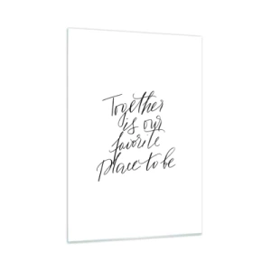 Obraz na szkle - Minimalistyczny napis kaligraficzny na białym tle - 50x70cm - Też to czujesz? - Nowoczesna dekoracja ścienna do salonu, kuchni i sypialni ARTTOR