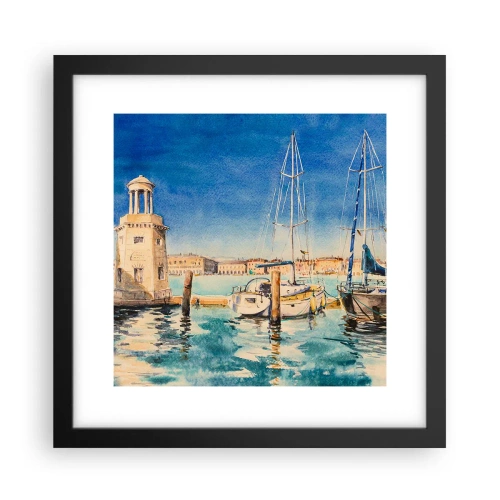 Plakat w czarnej ramie - Słoneczna laguna - 30x30 cm