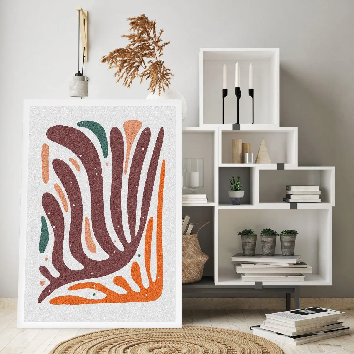 Plakat - Kompozycja organiczna promienista - 61x91 cm