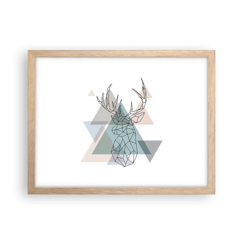 Plakat w ramie jasny dąb - W geometrycznym lesie - 40x30 cm