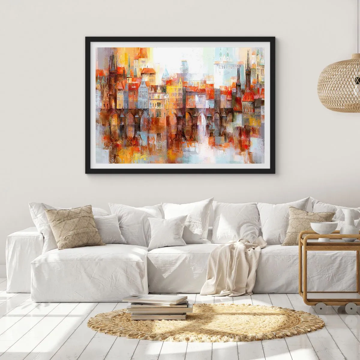 Plakat w czarnej ramie - Pod mostem też pięknie - 50x40 cm