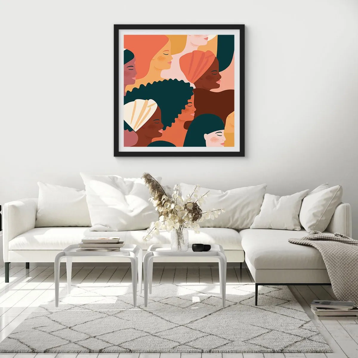 Plakat w czarnej ramie - Tylko kobiecość - 30x30 cm