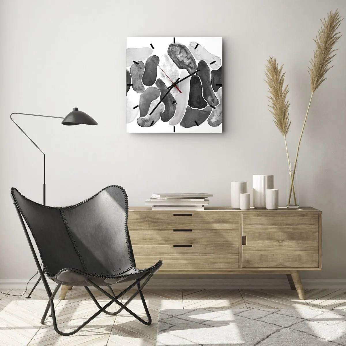Zegar ścienny - Abstrakcja kamienista - 40x40 cm
