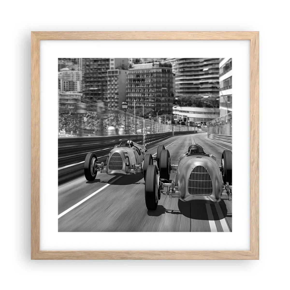 Plakat w ramie jasny dąb - Dawno temu w Monte Carlo - 40x40 cm
