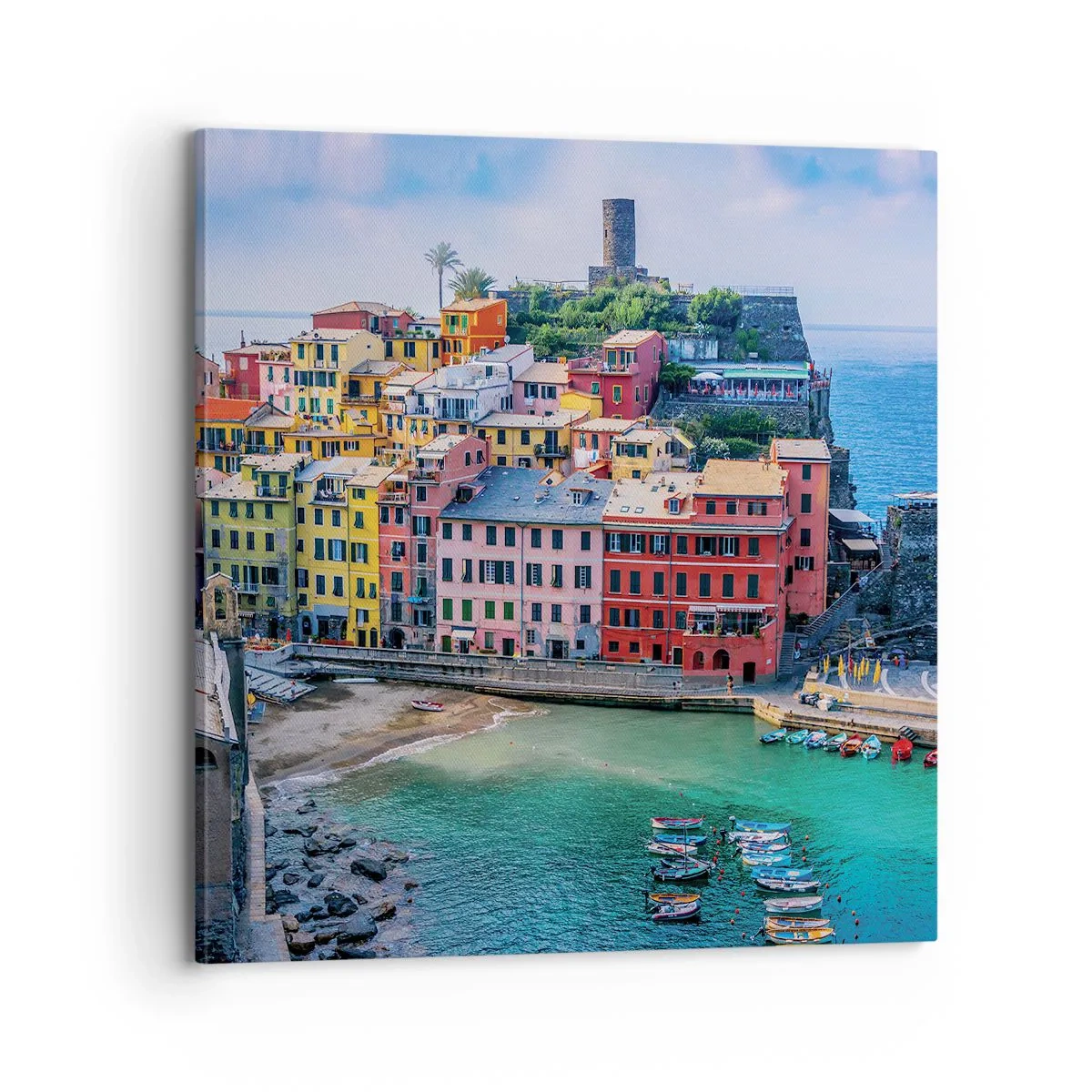 Obraz na płótnie - Śródziemnomorskie magiczne miasteczko - 70x70 cm