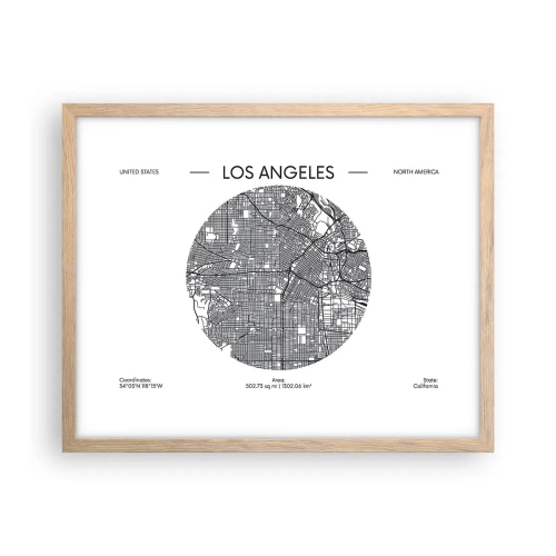 Plakat w ramie jasny dąb - Anatomia Los Angeles - 50x40 cm