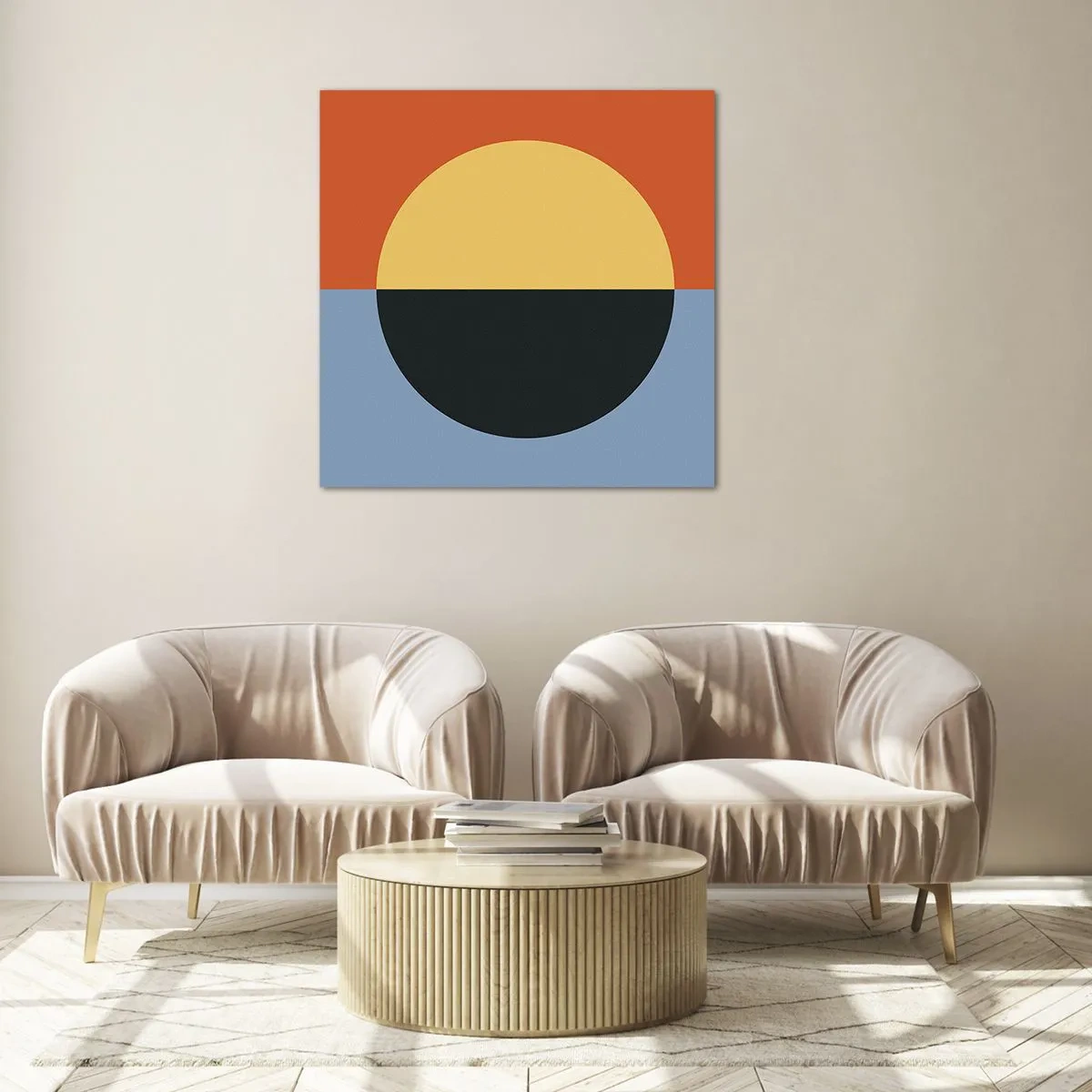 Obraz na szkle - Kompozycja ciepła i chłodu - 70x70 cm