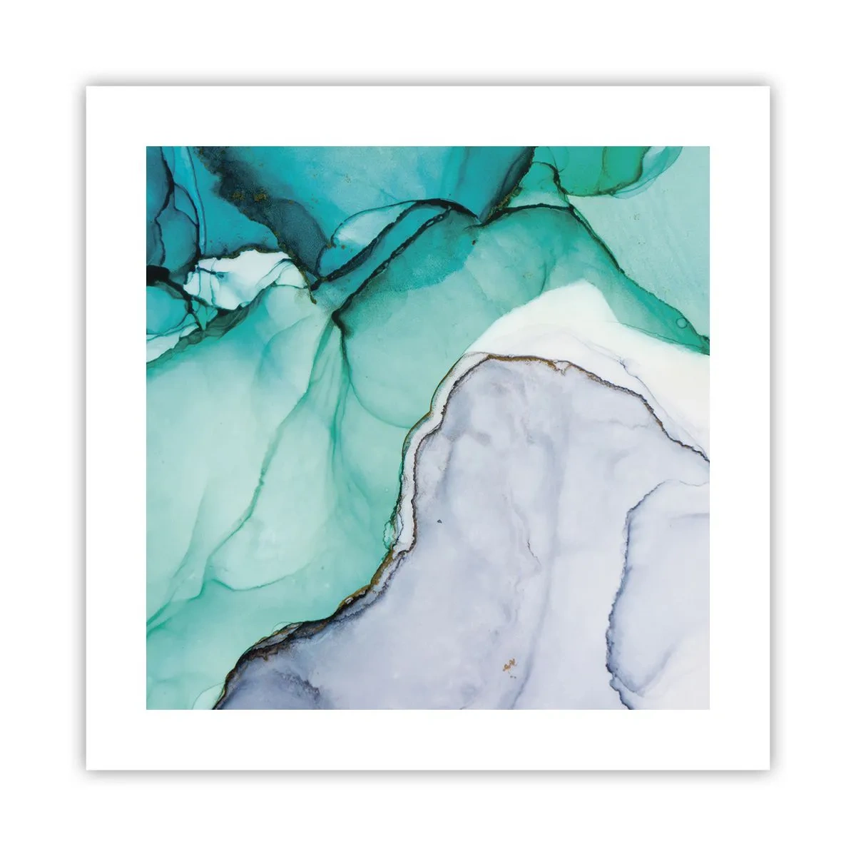 Plakat - Studium w turkusie - 40x40 cm