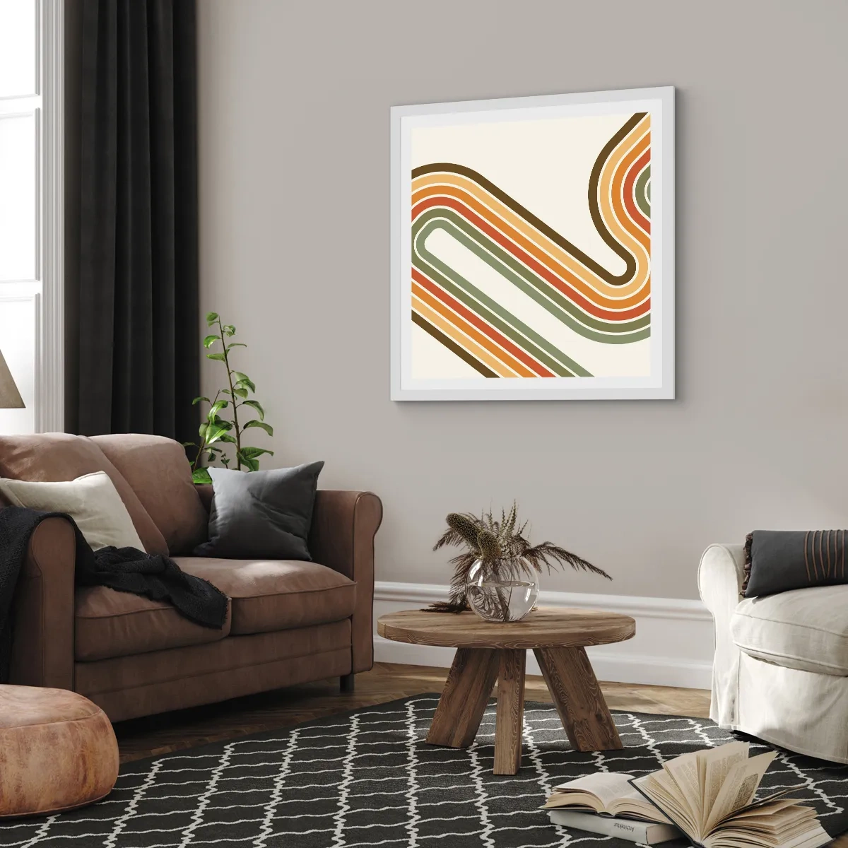 Plakat w białej ramie - Zygzakiem do celu - 50x50 cm