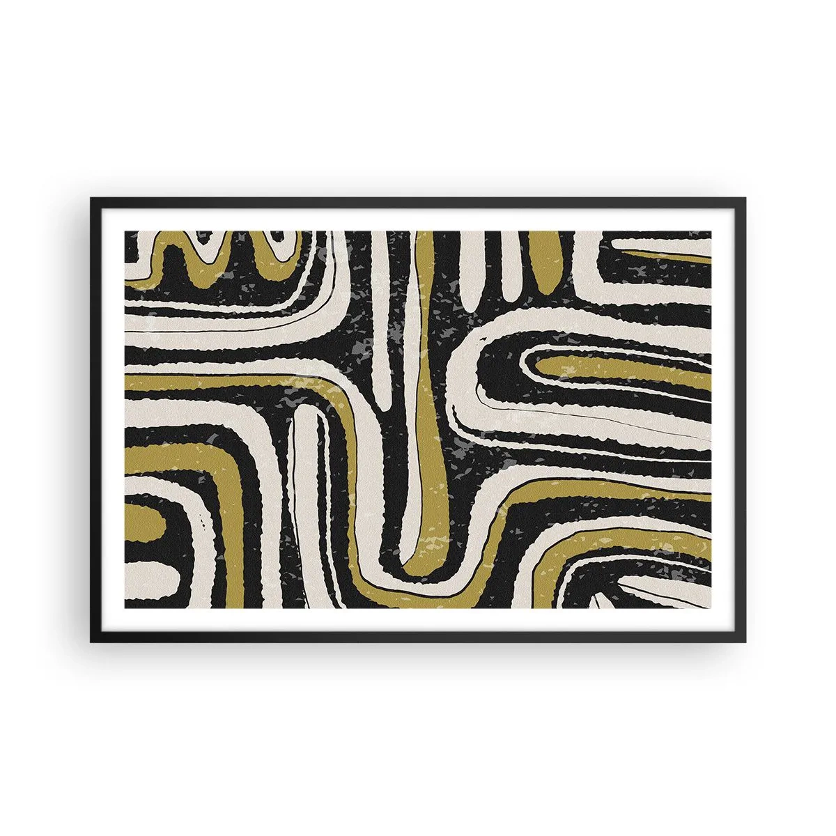 Plakat w czarnej ramie - Kompozycja: trakty i zaułki - 91x61 cm