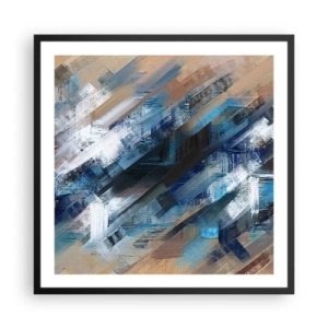 Plakat w czarnej ramie - Po błękitnym skosie - 60x60 cm
