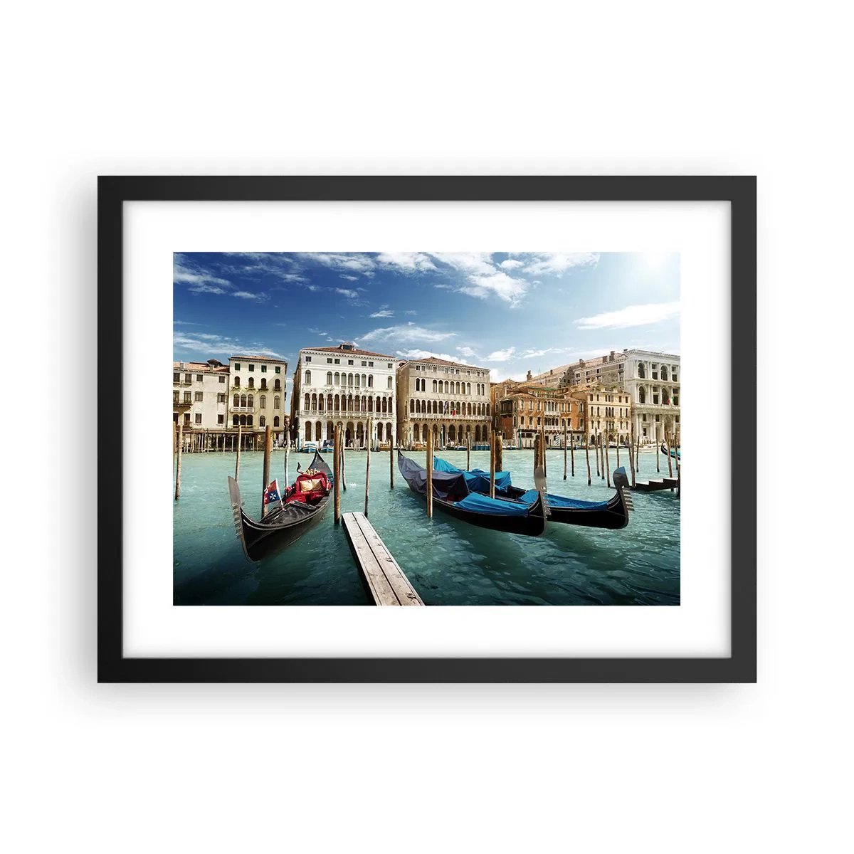 Plakat w czarnej ramie - Pałace w błękicie - 40x30 cm
