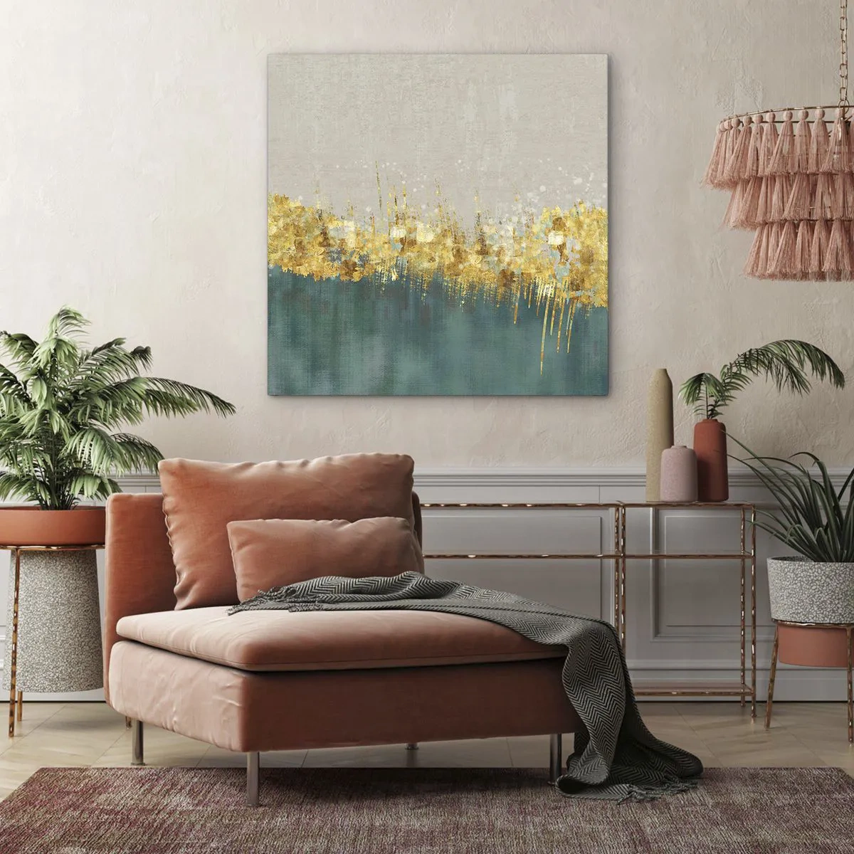 Obraz na płótnie - Złota granica - 50x50 cm