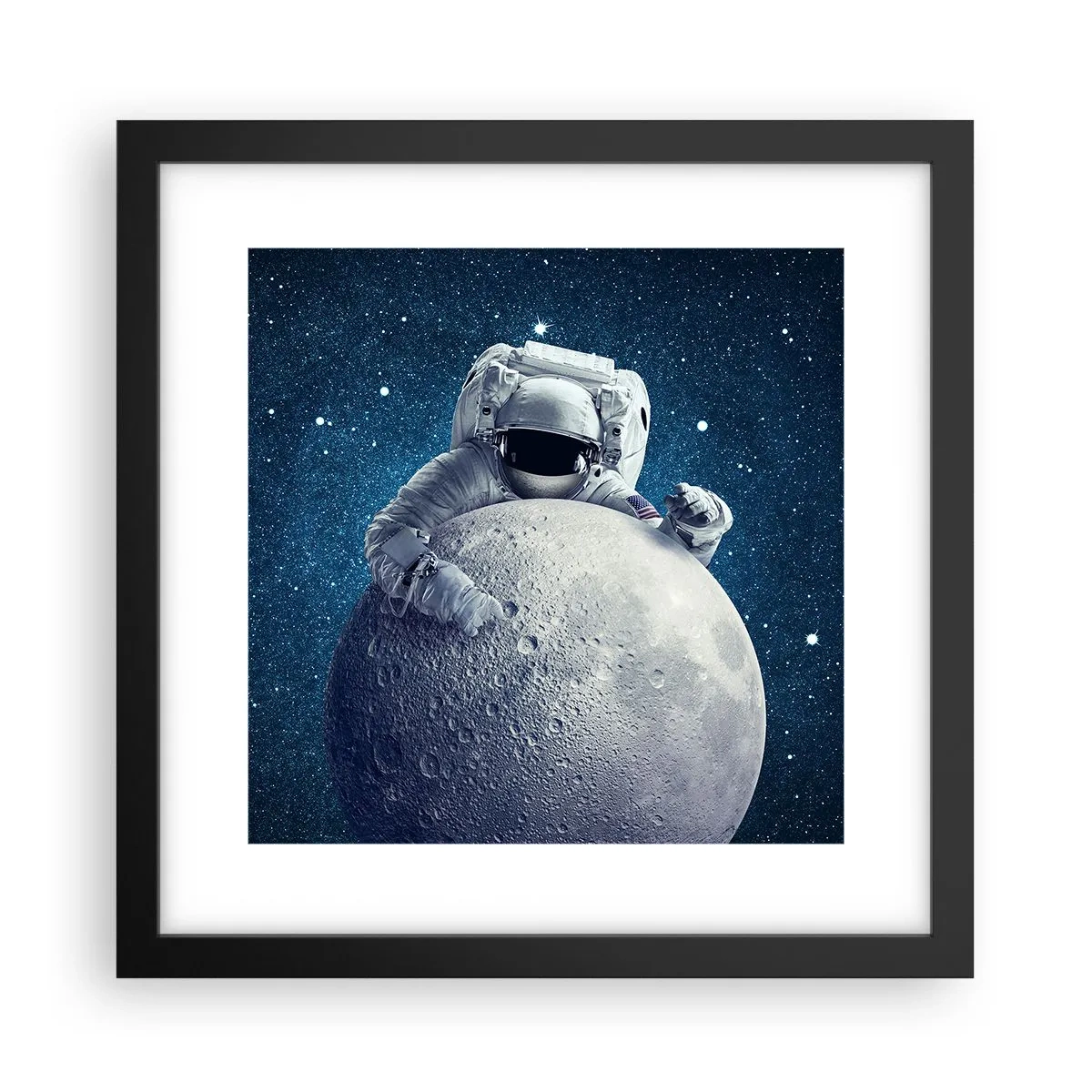 Plakat w czarnej ramie - Kosmiczny żartowniś - 30x30 cm