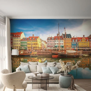 Fototapeta Premium Canvas - Nad wodą gładką jak lustro - Krajobraz, Architektura, Kopenhaga - 250x175 cm