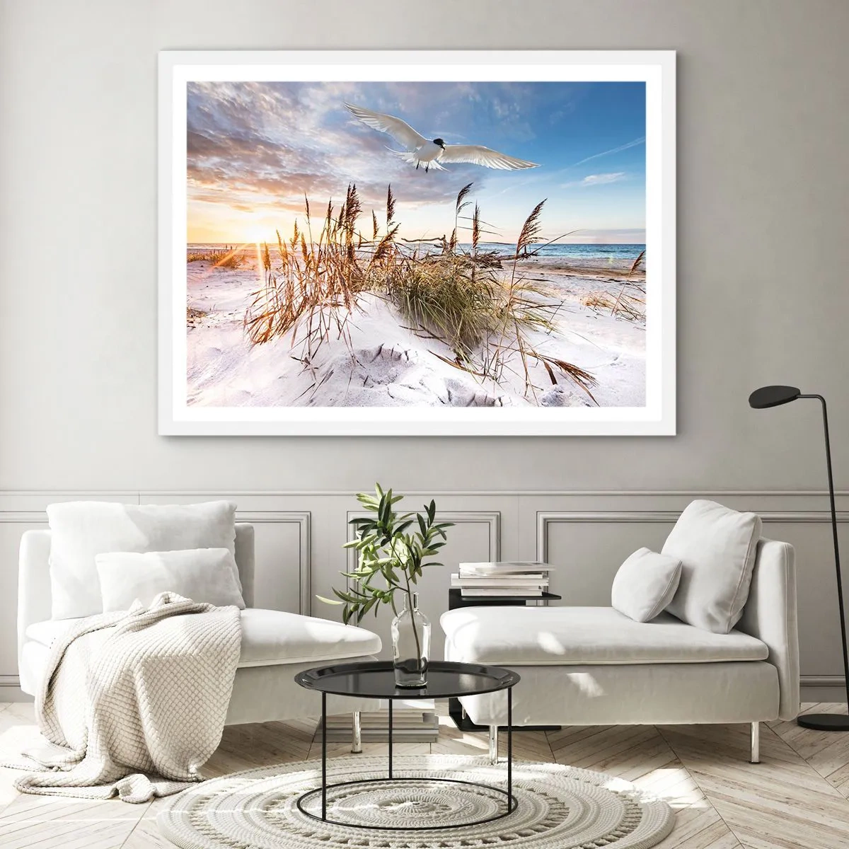 Plakat w białej ramie - Wiatr od morza - 40x30 cm
