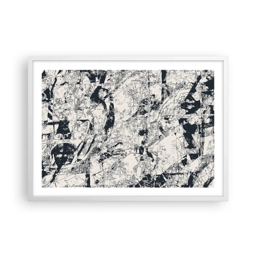 Plakat w białej ramie - Przenikanie przeciwieństw - 70x50 cm