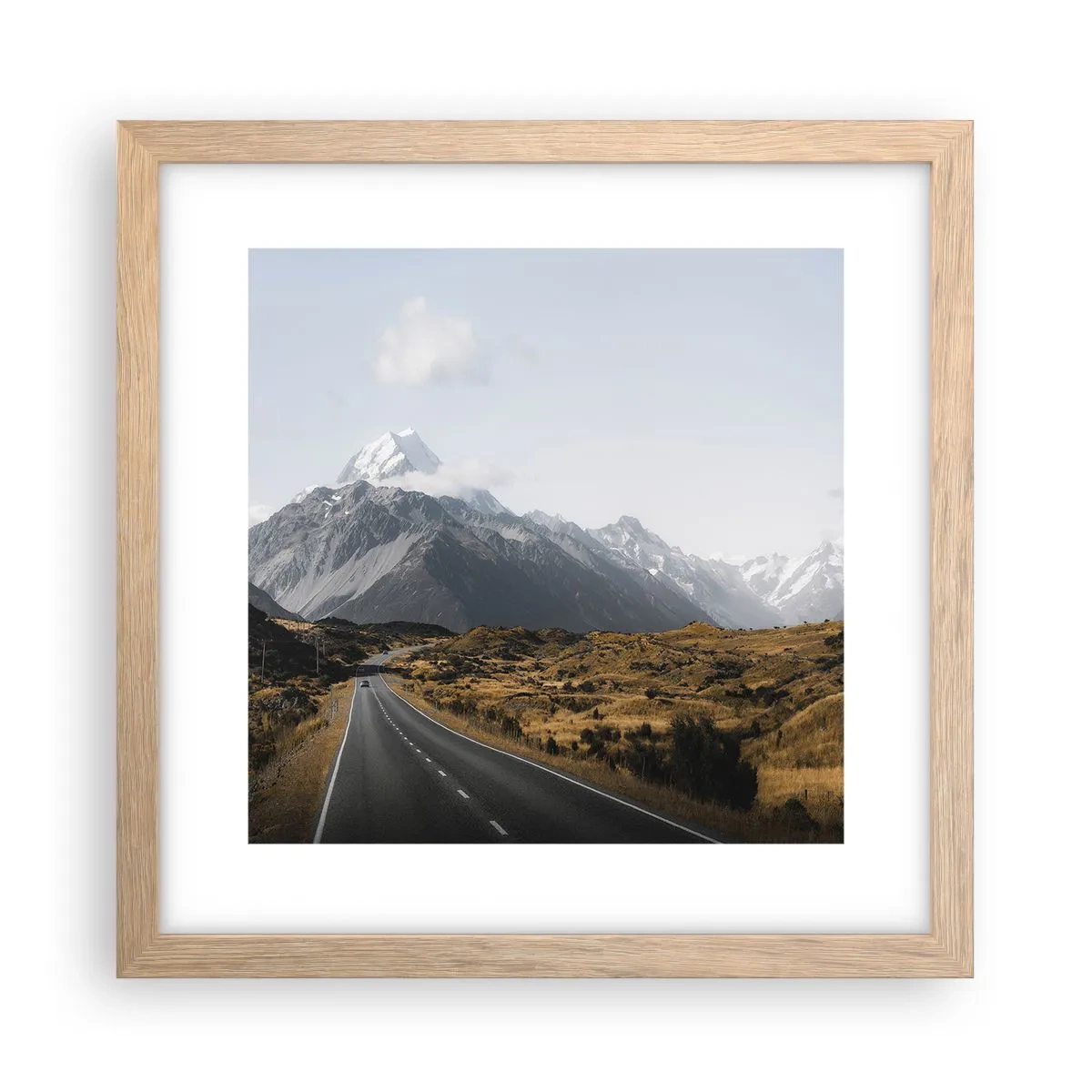 Plakat w ramie jasny dąb - Droga do serca gór - 30x30 cm