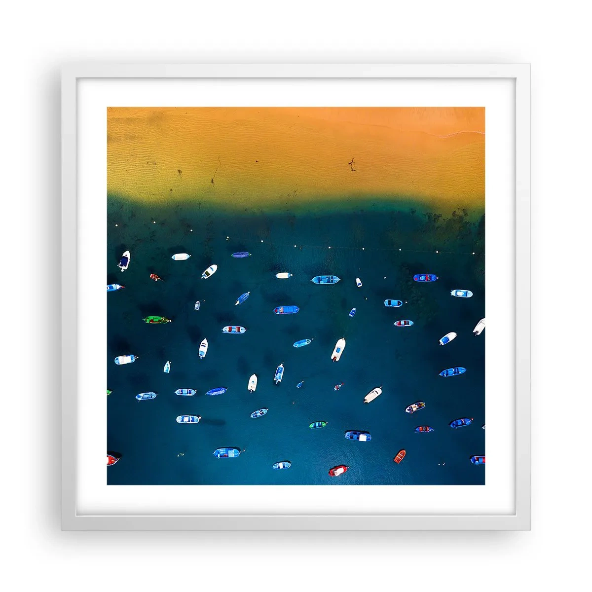 Plakat w białej ramie - Wakacyjna gra - 50x50 cm