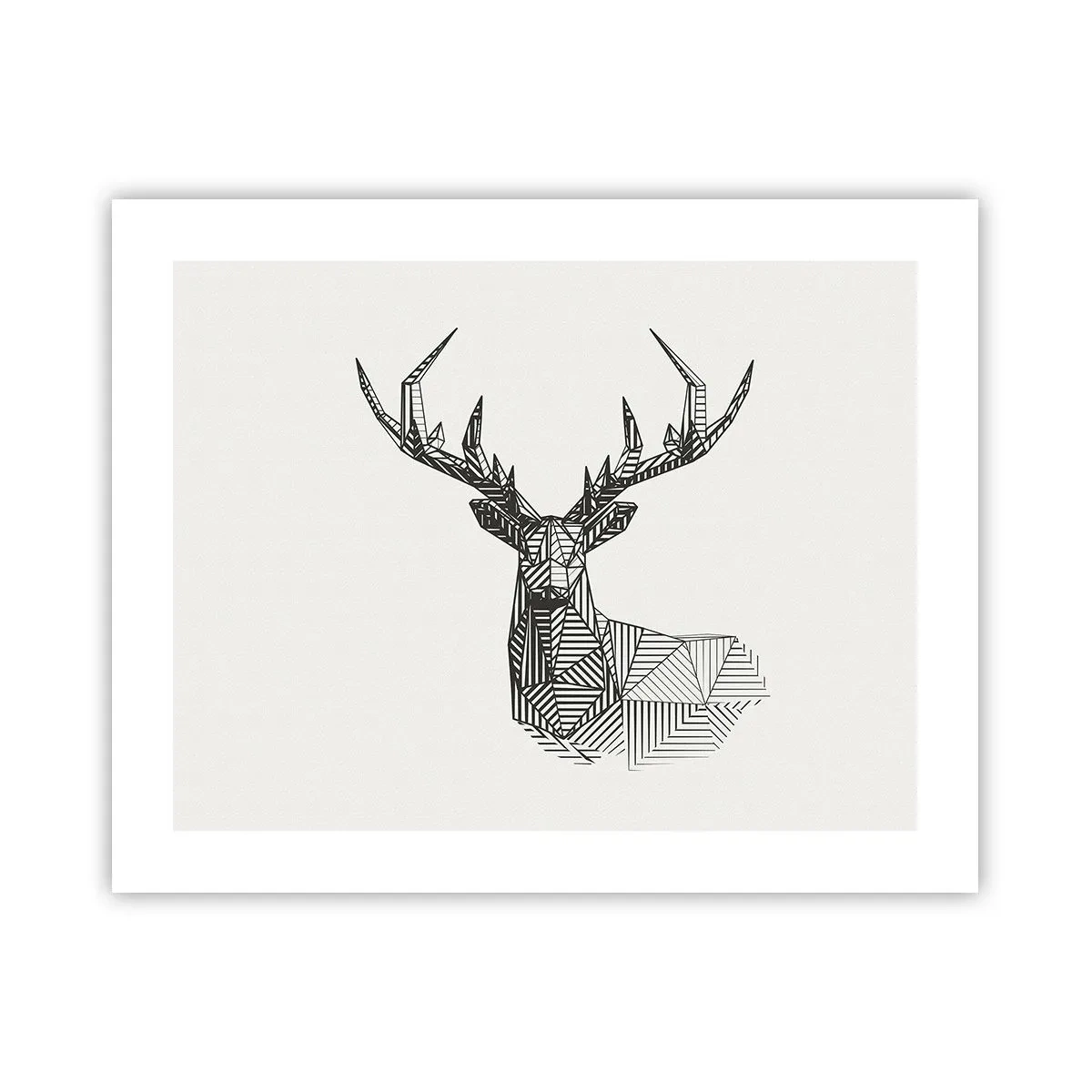Plakat - Jeleń w kubistycznym stylu - 50x40 cm