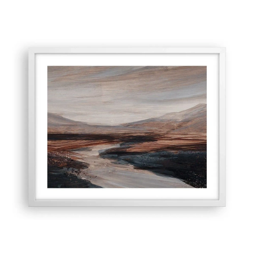 Plakat w białej ramie -  Spokojna dolina - 50x40 cm
