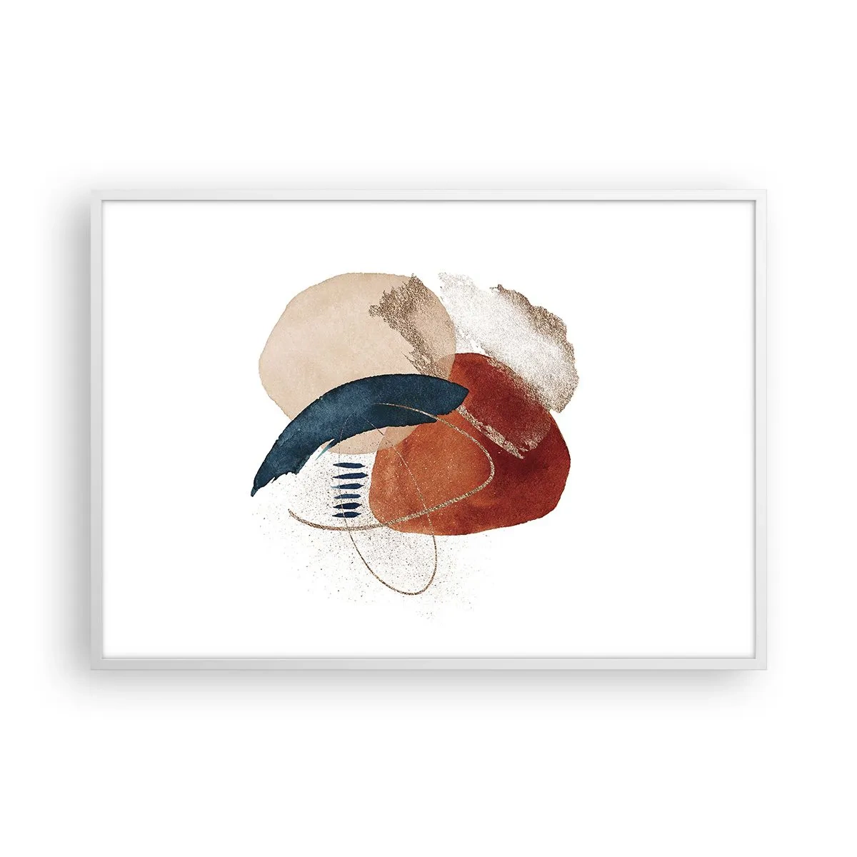 Plakat w białej ramie - Owalna kompozycja - 100x70 cm