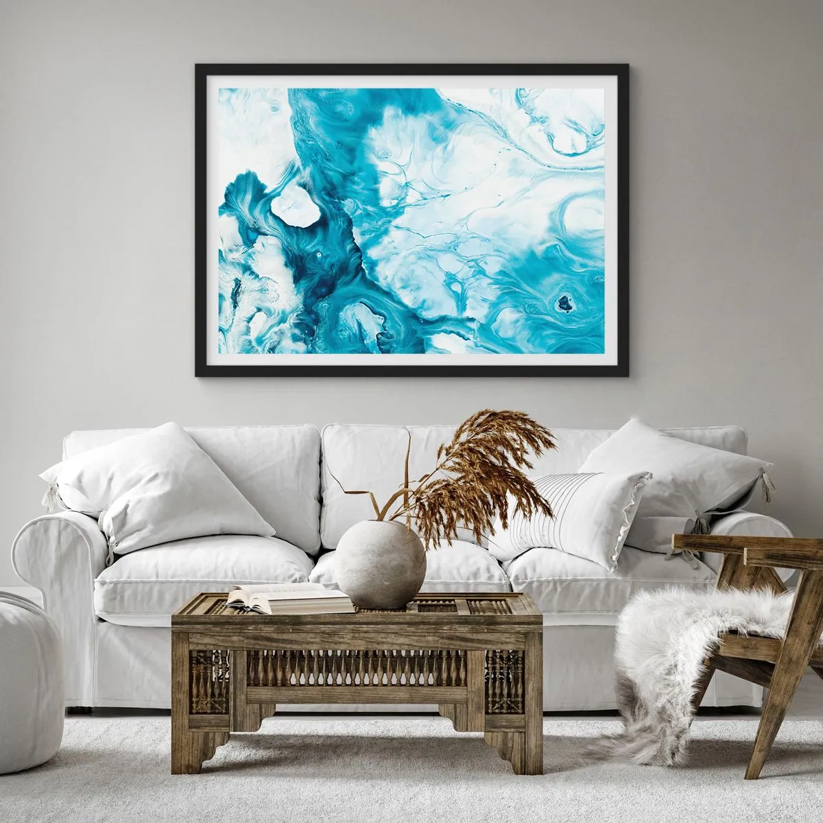 Plakat w czarnej ramie - Koncert błękitu - 50x40 cm