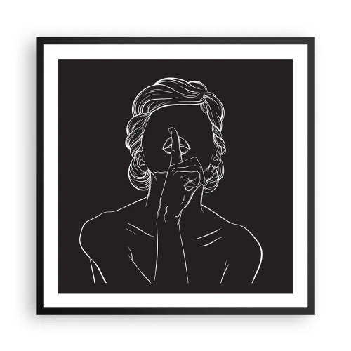 Plakat w czarnej ramie - Piękno rozkwita w ciszy - 60x60 cm