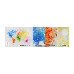 Fototapeta Próbka Premium Canvas - Wszystkie barwy świata - Mapa Świata, Kontynenty, Podróże - 100x30 cm