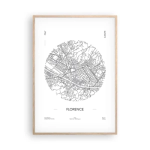 Plakat w ramie jasny dąb - Anatomia Florencji - 70x100 cm