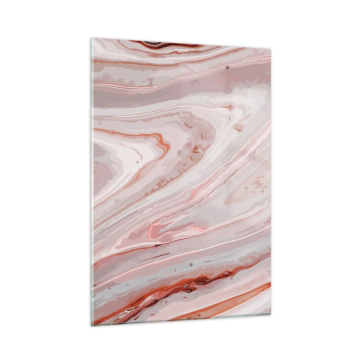 Obraz na szkle - Abstrakcyjny wzór w odcieniach różu i brązu - 50x70cm - Różowy w płynie - Nowoczesna dekoracja ścienna do salonu, kuchni i sypialni ARTTOR