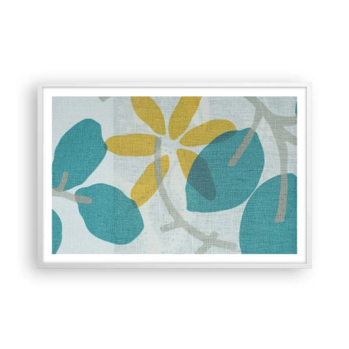 Plakat w białej ramie - Wśród lazurowych liści - 91x61 cm