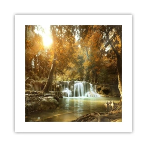 Plakat - Parkowa kaskada - 40x40 cm