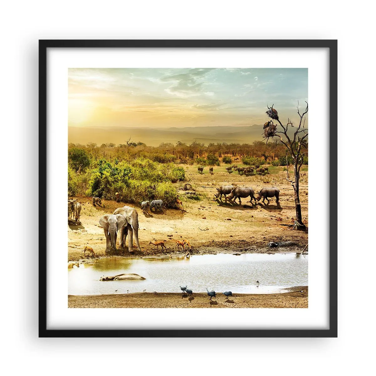 Plakat w czarnej ramie - "Z Edenu zaś wypływała rzeka…" - 50x50 cm