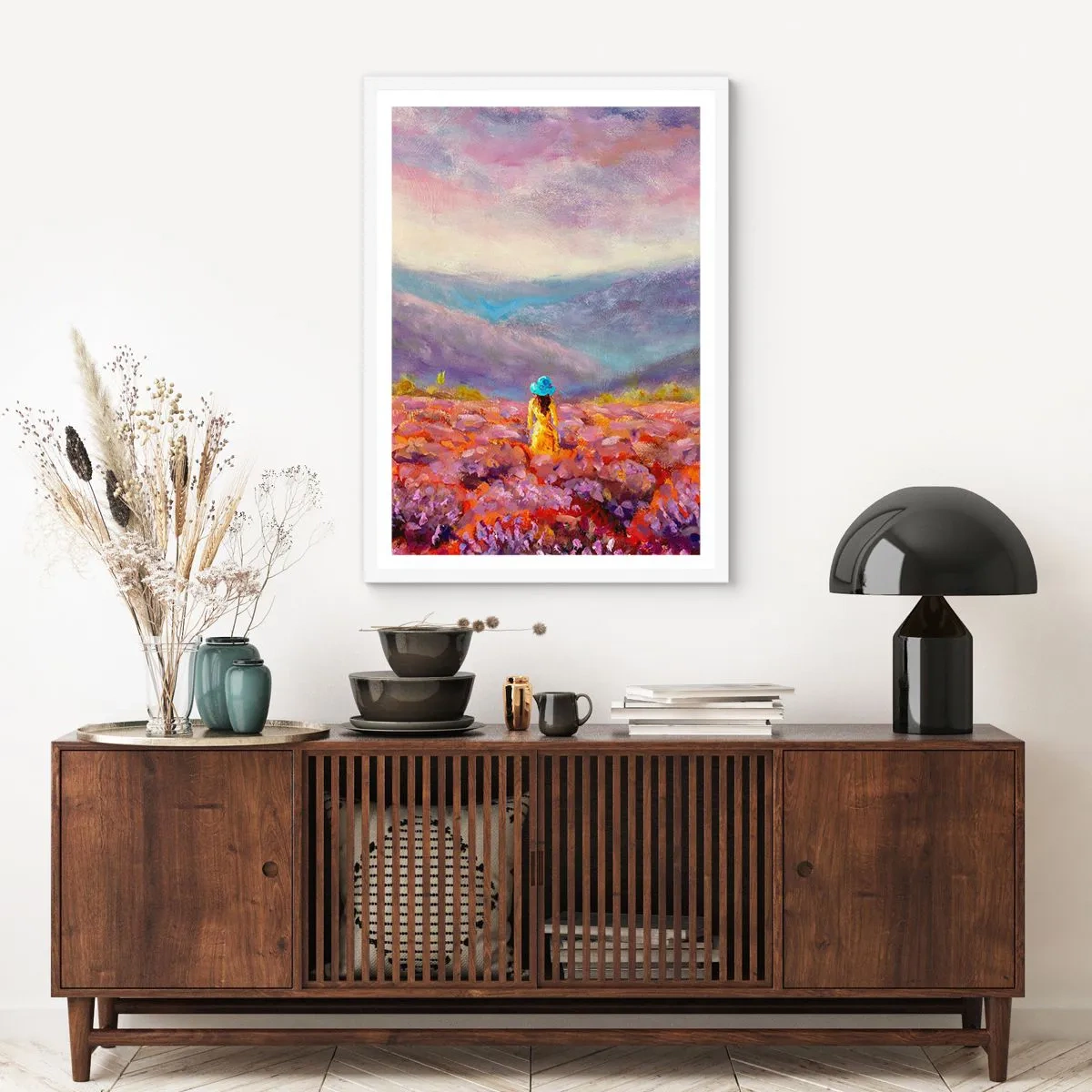 Plakat w białej ramie - W lawendowym świecie - 30x40 cm