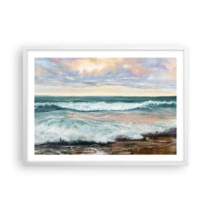 Plakat w białej ramie - Tutaj wygładzisz duszę - 70x50 cm