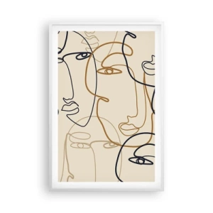 Plakat w białej ramie - Portret zwielokrotniony - 61x91 cm