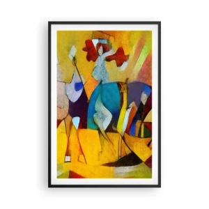 Plakat w czarnej ramie - Słońce - życie - radość - 61x91 cm
