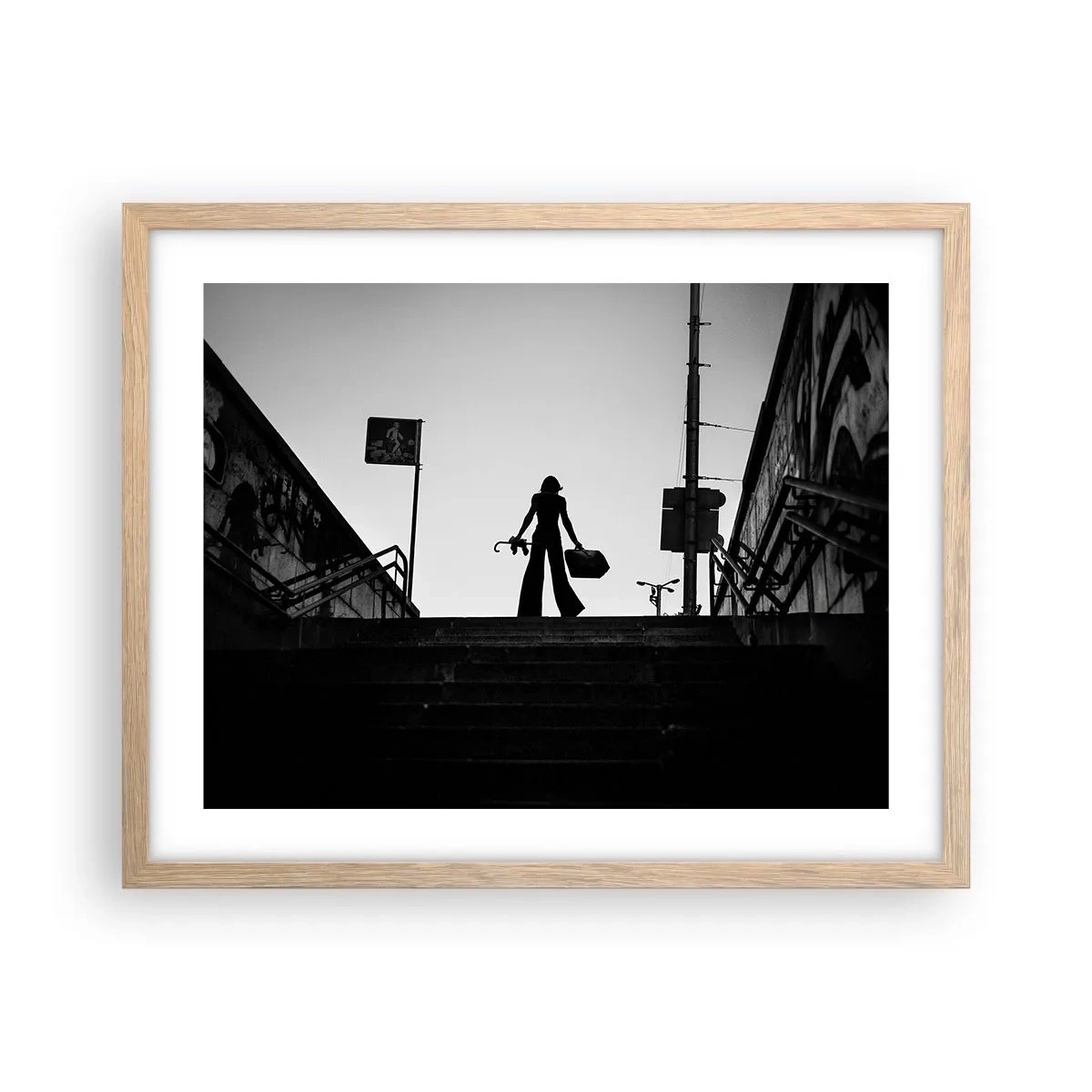 Plakat w ramie jasny dąb - Miejska wędrówka - 50x40 cm