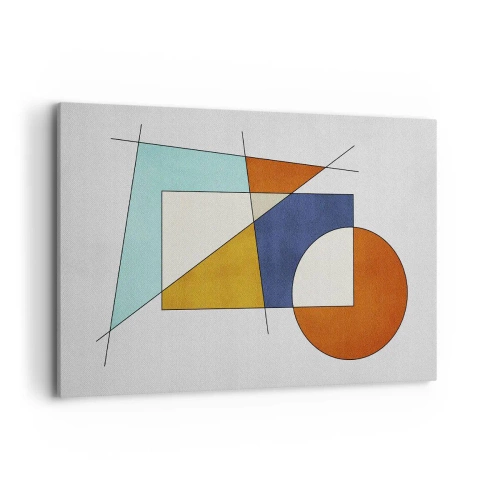 Obraz na płótnie - Modernistyczna kompozycja geometrycznych kształtów i kolorów - 120x80cm - Abstrakcja: modernistyczna zabawa - Nowoczesna dekoracja ścienna do salonu, kuchni i sypialni ARTTOR