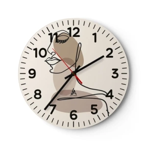 Zegar ścienny - Zasłuchana w siebie - 40x40 cm