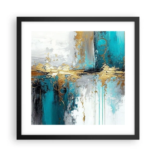 Plakat w czarnej ramie - Wszystko płynie - 40x40 cm