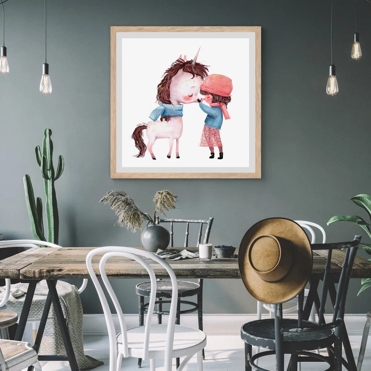 Plakat w ramie jasny dąb - Zimowa opowieść - 60x60 cm