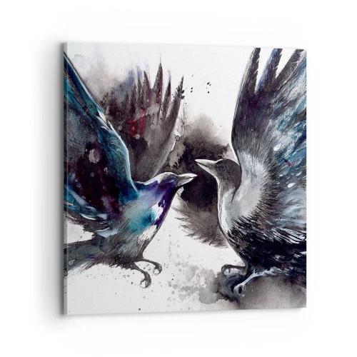 Obraz na płótnie - Kruk krukowi… - 70x70 cm