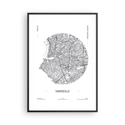 Plakat w czarnej ramie - Anatomia Marsylii - 70x100 cm