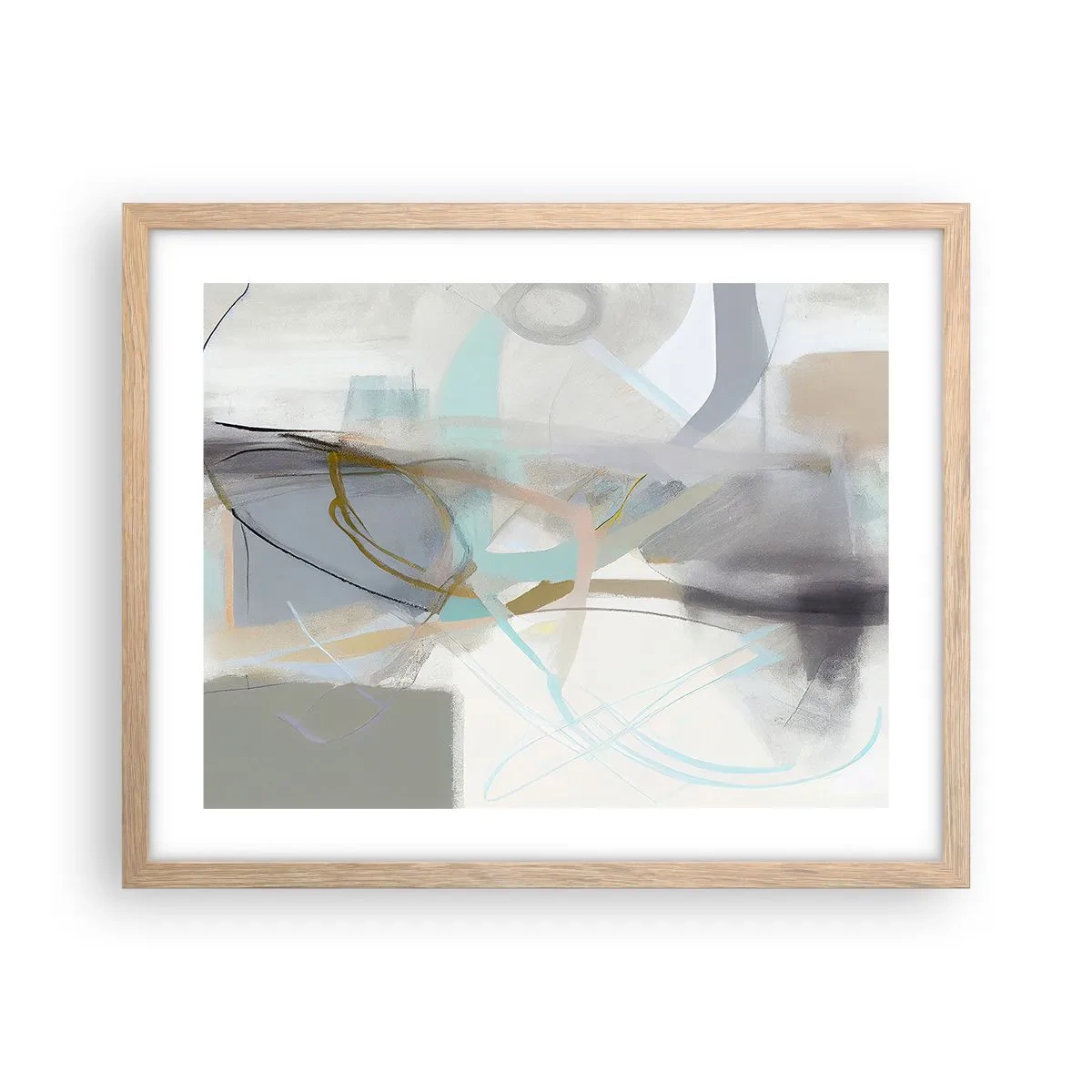 Plakat w ramie jasny dąb - Abstrakcja zamglona - 50x40 cm