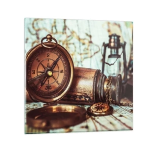 Obraz na szkle - Piracka przygoda na Karaibach czeka - 60x60 cm