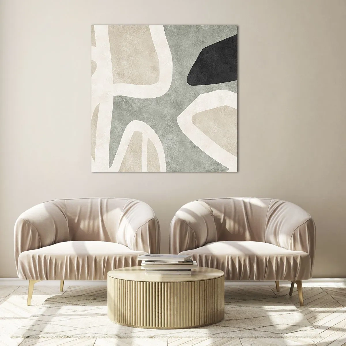Obraz na szkle - Kompozycja z motywem czerni - 60x60 cm