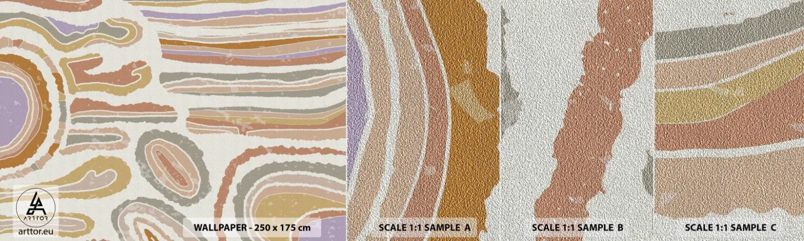 Fototapeta Próbka Premium Sand - Barwne przekroje - Pastelowe, Boho, Minimalistyczny - 100x30 cm